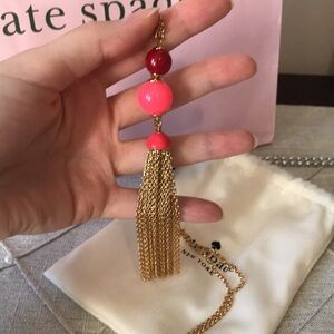 Kate Spade Gold and Pink “It’s A Wrap” Tassel Necklace